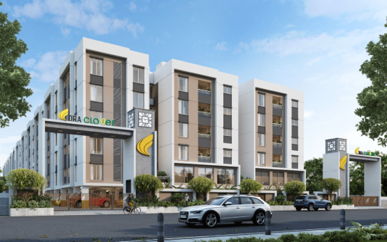 Front elevation of Green Homes Chennai - DRA Beena Clover Green Homes at Selaiyur, Chennai