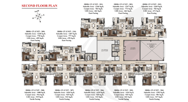 floorplans of DRA Trinity Second Floor Plan