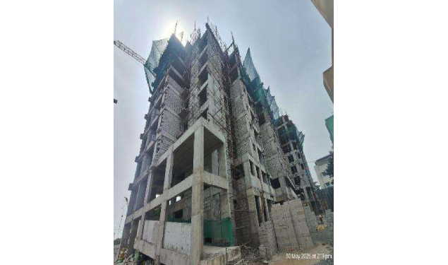 DRA Astra construction update on 02-07-2026 showing Southeast Side Elevations View in Flats in Madhavaram - Chennai.