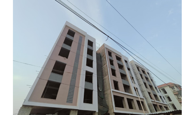 DRA Beena Clover construction update on 14-05-2026 showing Block-01 – Elevation View in Flats in East Tambaram - Chennai.