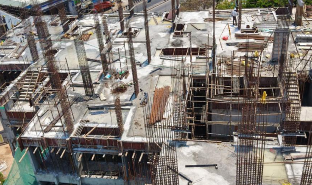 DRA Polaris construction update on 09-04-2026 showing Top View Porur 2 view in Flats in Madhavram - Chennai.