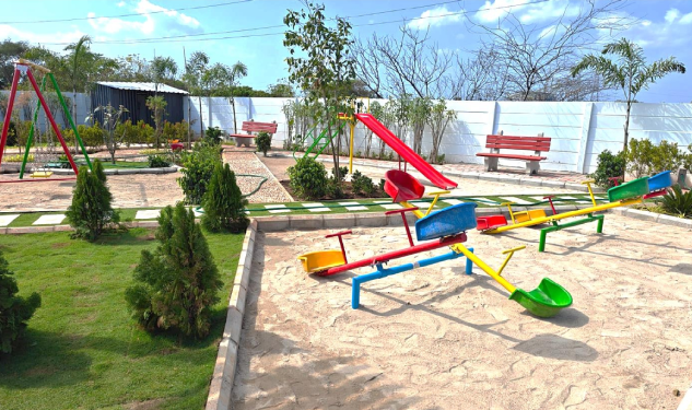 An image of OSR Works Completed showing construction status of DRA Secura residential Plots in soranjeri, Chennai as on 09th April 2026