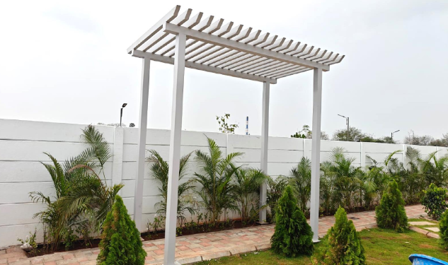 An image of OSR MS Pergola Works Completed showing construction status of DRA Secura residential Properties in soranjeri, Chennai as on 09th April 2026