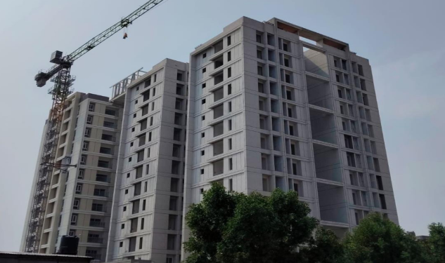 An image of Elevation North East showing construction status of DRA Skylantis residential Properties in Sholinganallur, OMR, Chennai as on 8th January 2026