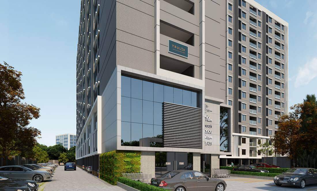Front elevation of DRA Truliv Flats, Navalur - OMR, Chennai 