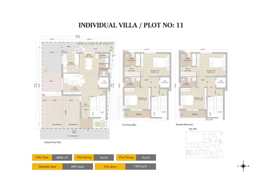 floorplans of DRA Individual Villa plat no 11