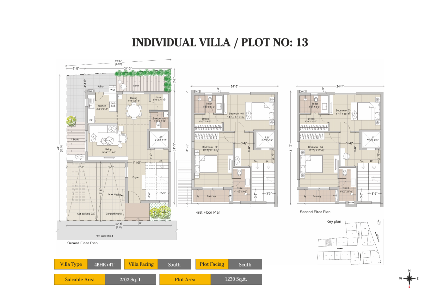 floorplans of DRA Individual Villa plat no 13