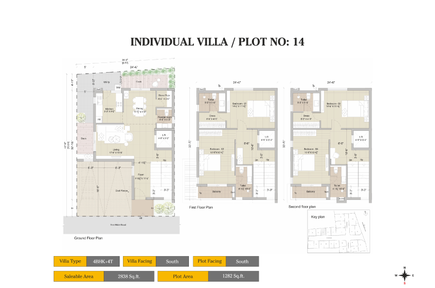 floorplans of DRA Individual Villa plat no 14