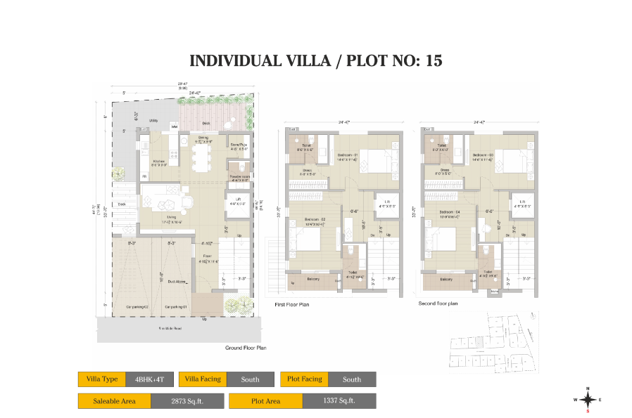 floorplans of DRA Individual Villa plat no 15