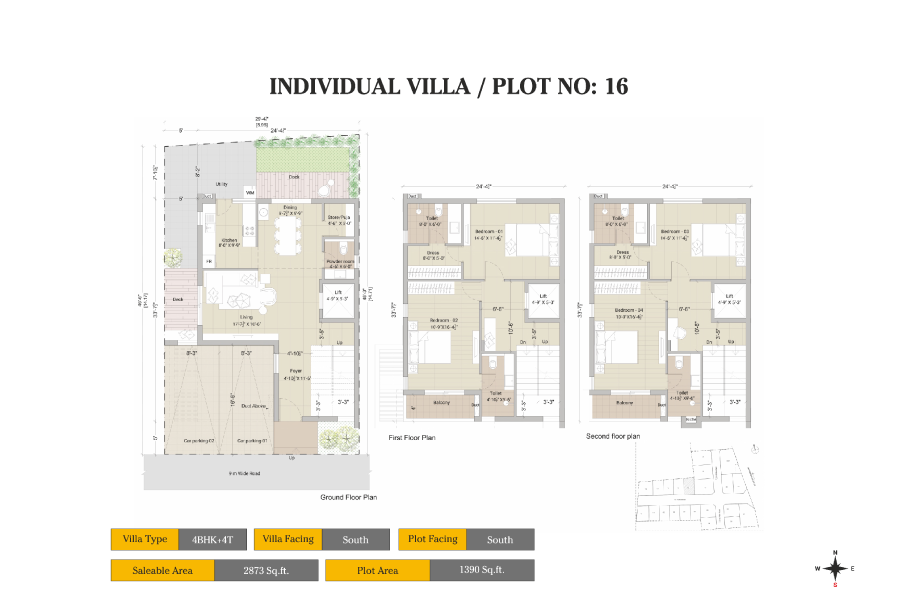 floorplans of DRA Individual Villa plat no 16