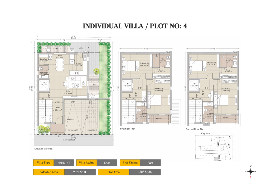 floorplans of DRA Individual Villa plat no 4