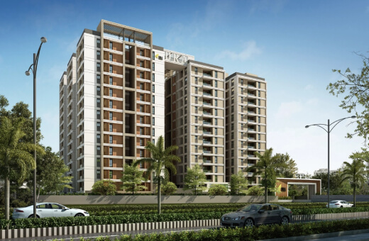  Front elevation of a new residential project DRA Skylantis in OMR Chennai